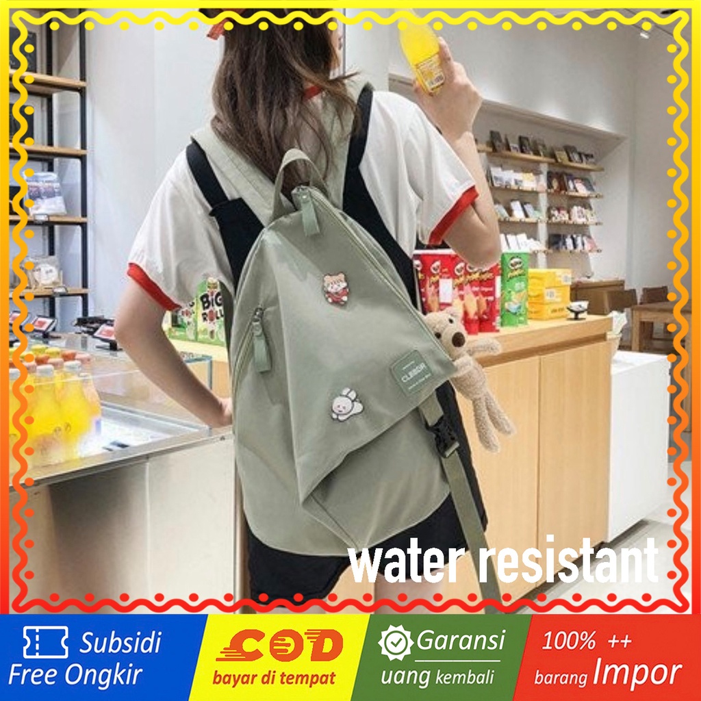 WYK79 Tas Ransel Wanita Pria Sekolah Kuliah Backpack Foldable Impor TKM