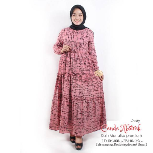 GAMIS CANDA MOTIF ABSTRAK GAMIS SYARI SUSUN