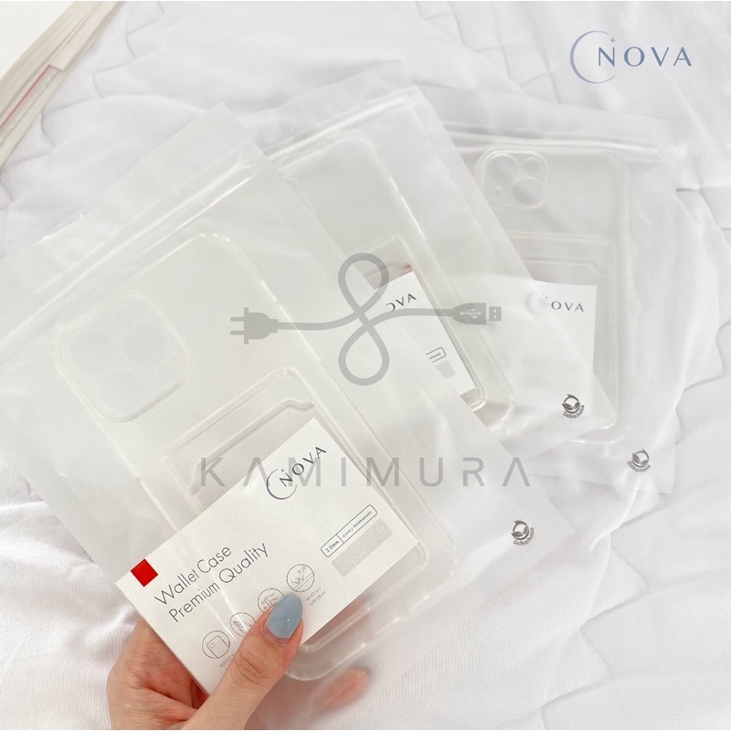 W/C- CASING COVER WALLET CASE IPHONE 6 7 8 X XR XS 11 12 13 + Pro Max Plus Premium Clear Card Holder Transparent Bening Soft TPU Anti Shock Proof