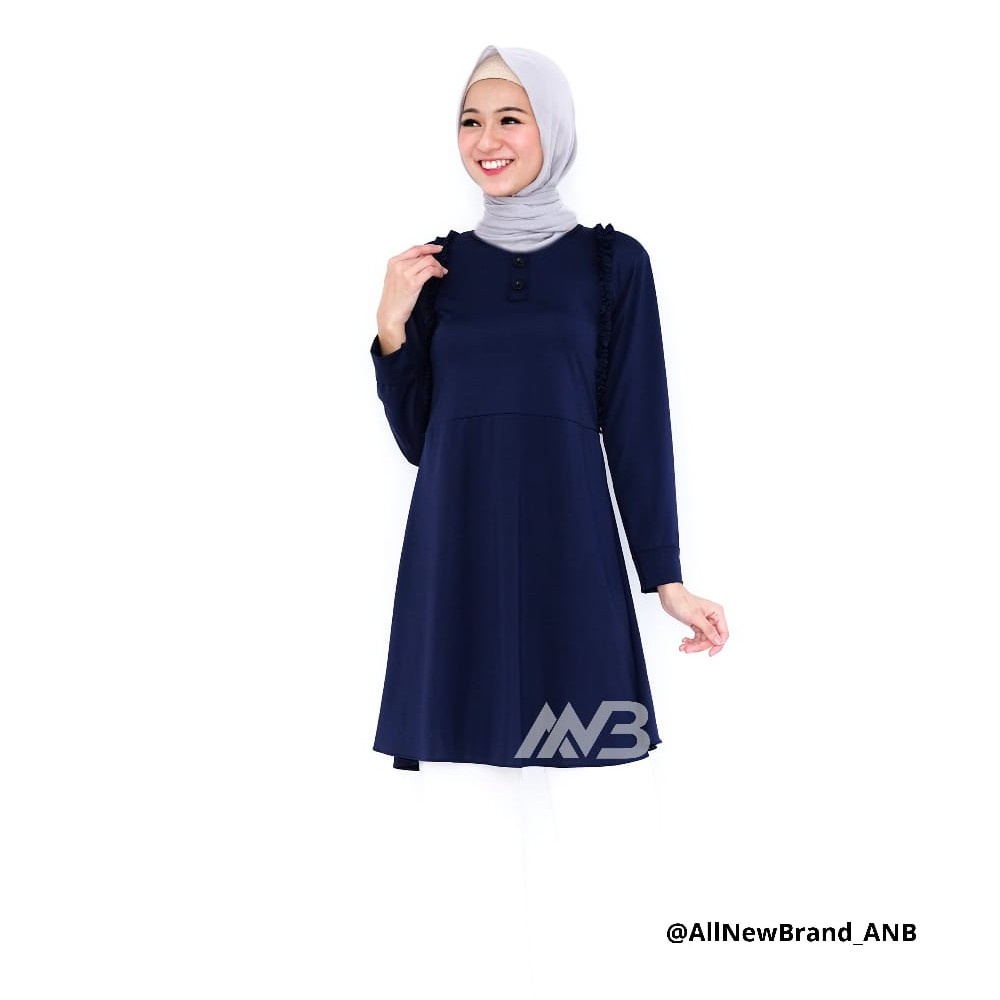 BEFAST - Tunik T2 Navy HARGA PROMO HARGA MODAL DISKON / Tunik Kekinian 2021 / Tunik Warna Navy / Tunik Polos / Tunik Casual Wanita / Tunik Lengan Panjang
