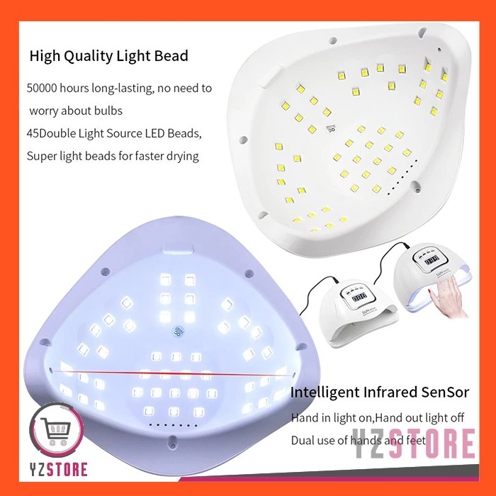 Pengering Kutek Kuku Gel Sun X 5 Max Nail Art Manicure Lampu LED Smart UV YZ100