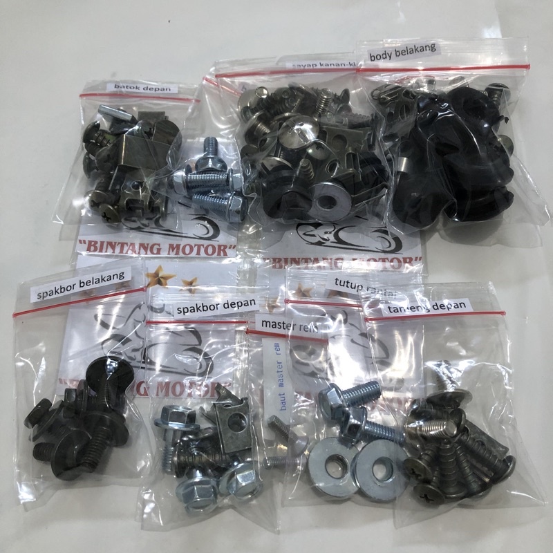 Baut Full Set Baut Full Body Motor Yahama Vega R & Vega ZR & Jupiter Z1 & Jupiter Robot