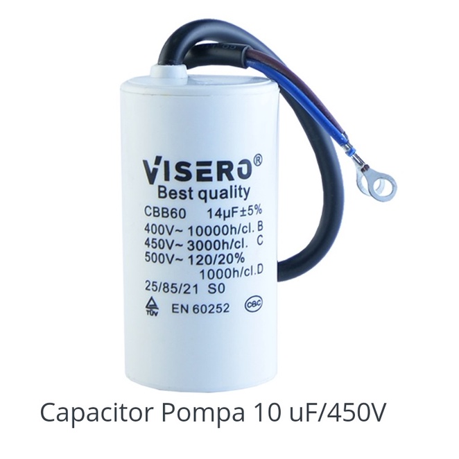 Kapasitor pompa air 10uF visero