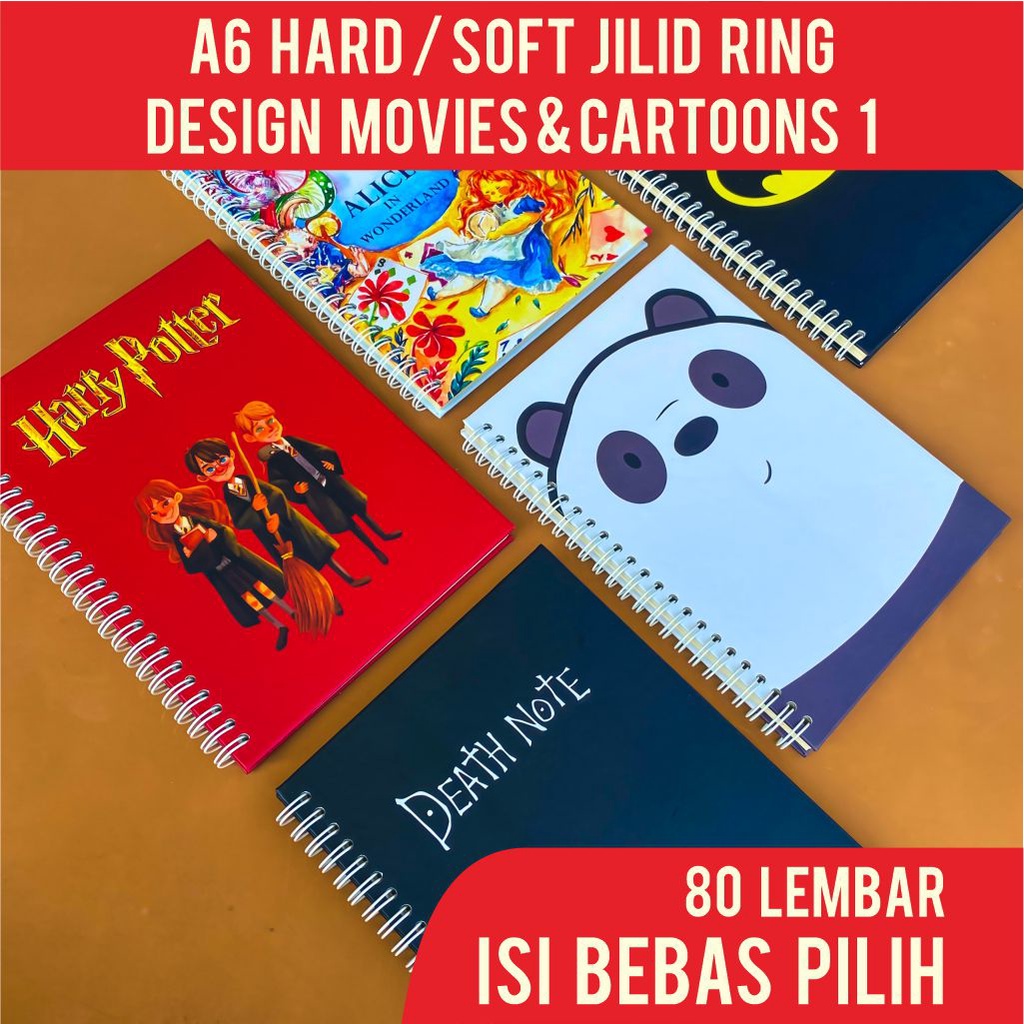 

Notes Jilid Ring Spiral Isi Bebas Pilih A6 80 Lembar Hardcover Softcover | Buku Jurnal Agenda Desain Movies and Cartoons