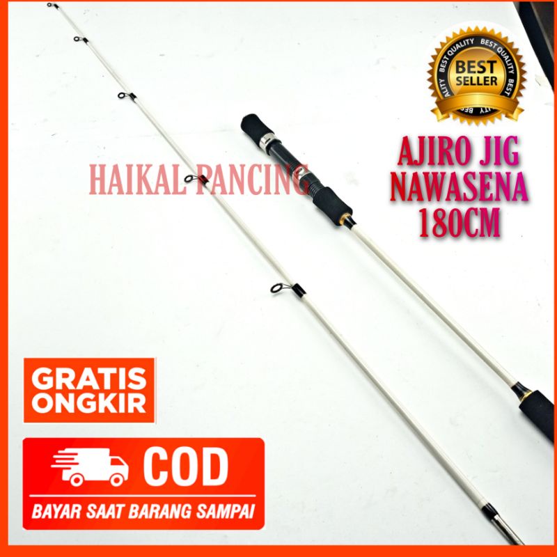Joran Pancing Laut Murah AJIRO NAWASENA Jigging Fiber Solid Padat 165 180cm COD Grosir