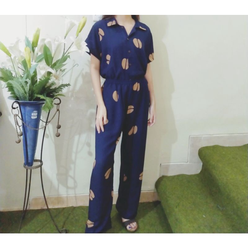 One Set Setelan Tie Dye Bali Kemeja Lengan Pendek - ONE SET Piyama Tie Dye Wanita & Pria GROSIR-GKS NavyKopi