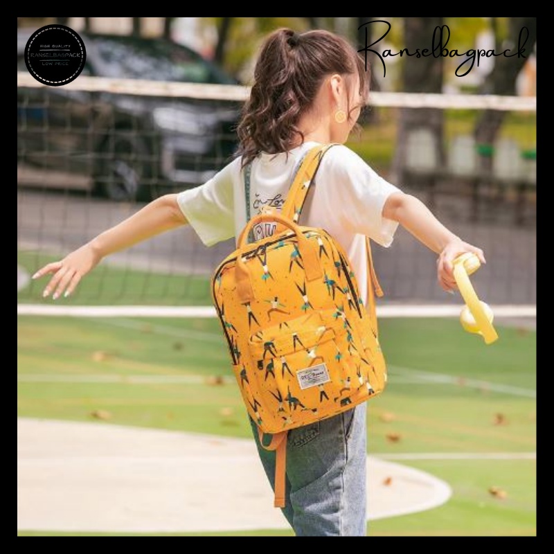 Tas Ransel Wanita - Backpack Punggung Bahu Model Korea Terbaru Murah Bagus Import Lokal Original Simple Fashion Elegan Casual Traveling Sekolah Kuliah Kerja Laptop Kapasitas Besar Waterproof Anti Air Nilon Perempuan Cewek