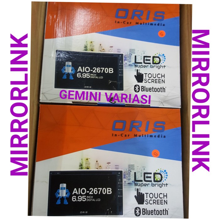 HEADUNIT DOUBLE DIN TV MOBIL JW B-52 ORIS AIO-2670 B MIRRORLINK