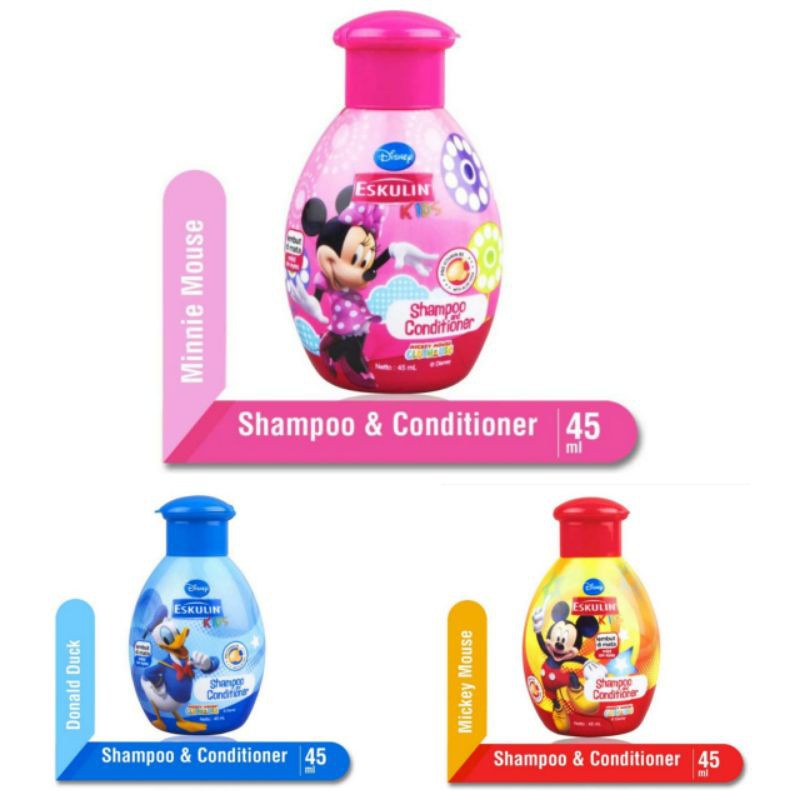 ⭐BAGUS⭐ ESKULIN KIDS Shampoo &amp; Conditioner 100ml 200ml  | X Disney Shampo Anak-anak Elsa Anna Frozen Avocado Fairis Cinderella Princess