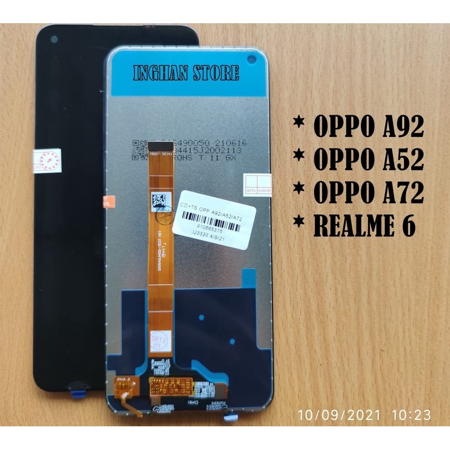 Layar LCD TS Touchscreen Fullset OPPO A52 2020 A72 2020 A92 2020 Realme 6 - Black