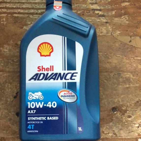 COD✔️OLI MESIN MOTOR 4T SHELL AX7 1 LITER 10W-40 BIRU GARANSI ORIGINAL|SQ4