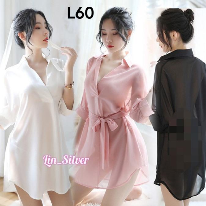 Lingerie Baju Kemeja Panjang Wanita Transparan Seksi Cantik