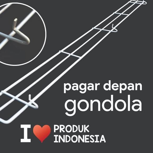 ✫ PAGAR DEPAN 90CM PUTIH RAK MINIMARKET SUPERMARKET PEMBATAS STOPPER ➹