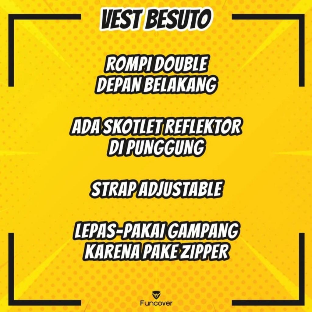 Rompi Motor Sakatsu Besuto by Funcover | Vest | Body Protector | Penutup Dada Bikers