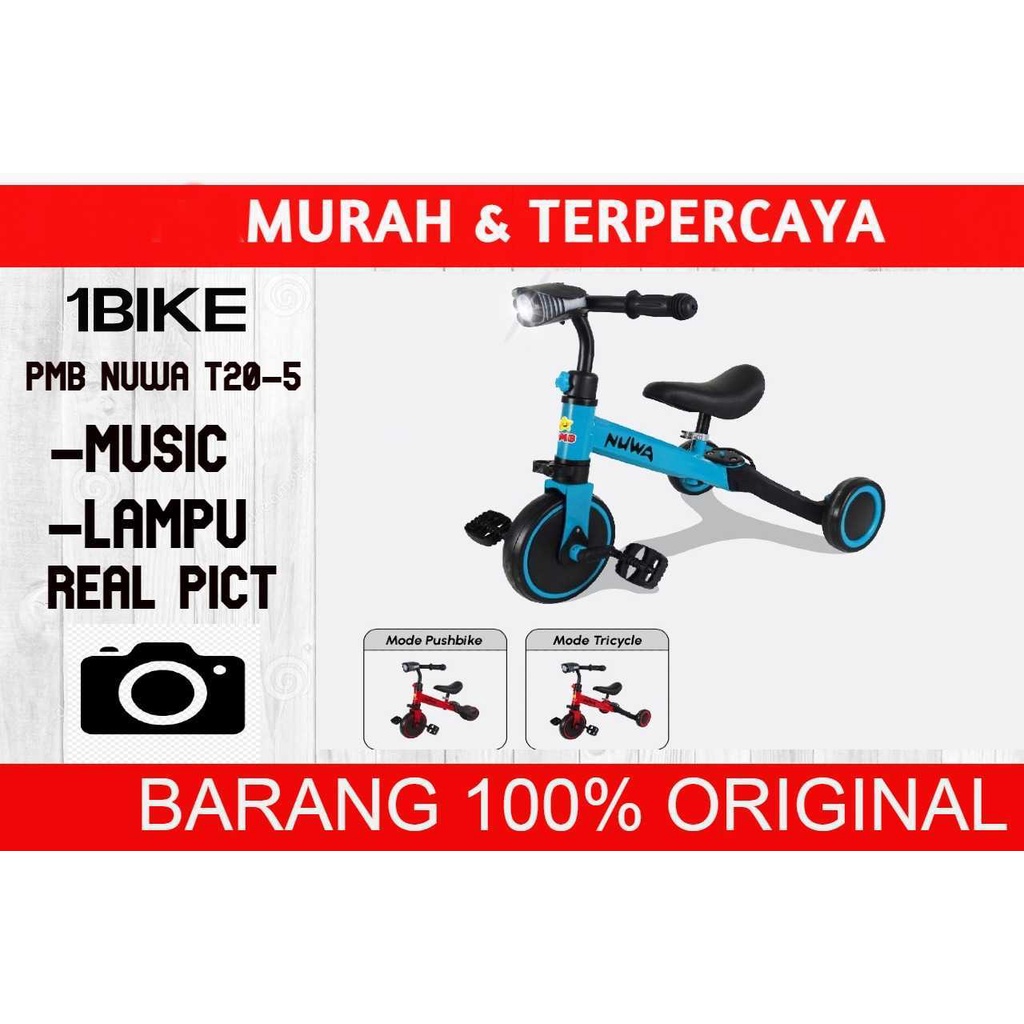 Push Bike Balance Bike PMB NUWA T20-5 T 20 - 5 Tricycle sepeda anak