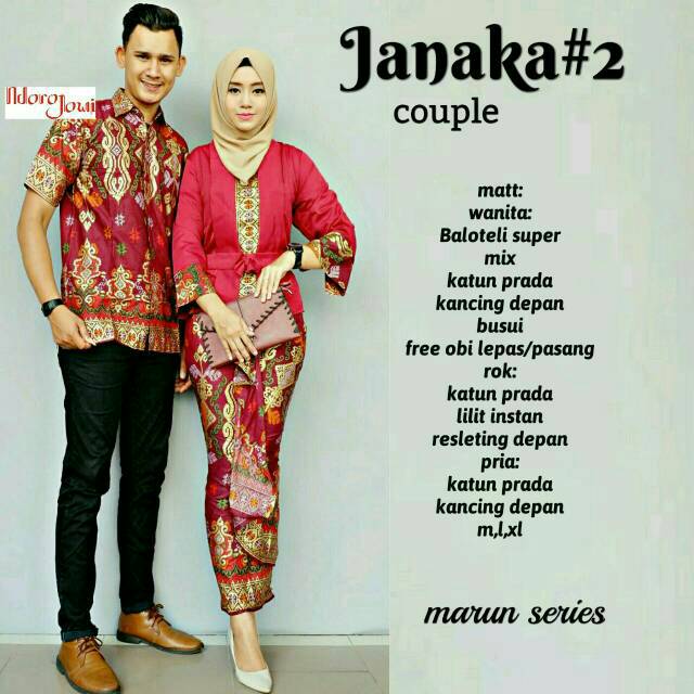 Cuci Gudang Kebaya Modern Kutubaru Batik Couple Sarimbit Janaka #2 Couple kGklArf70oB0E