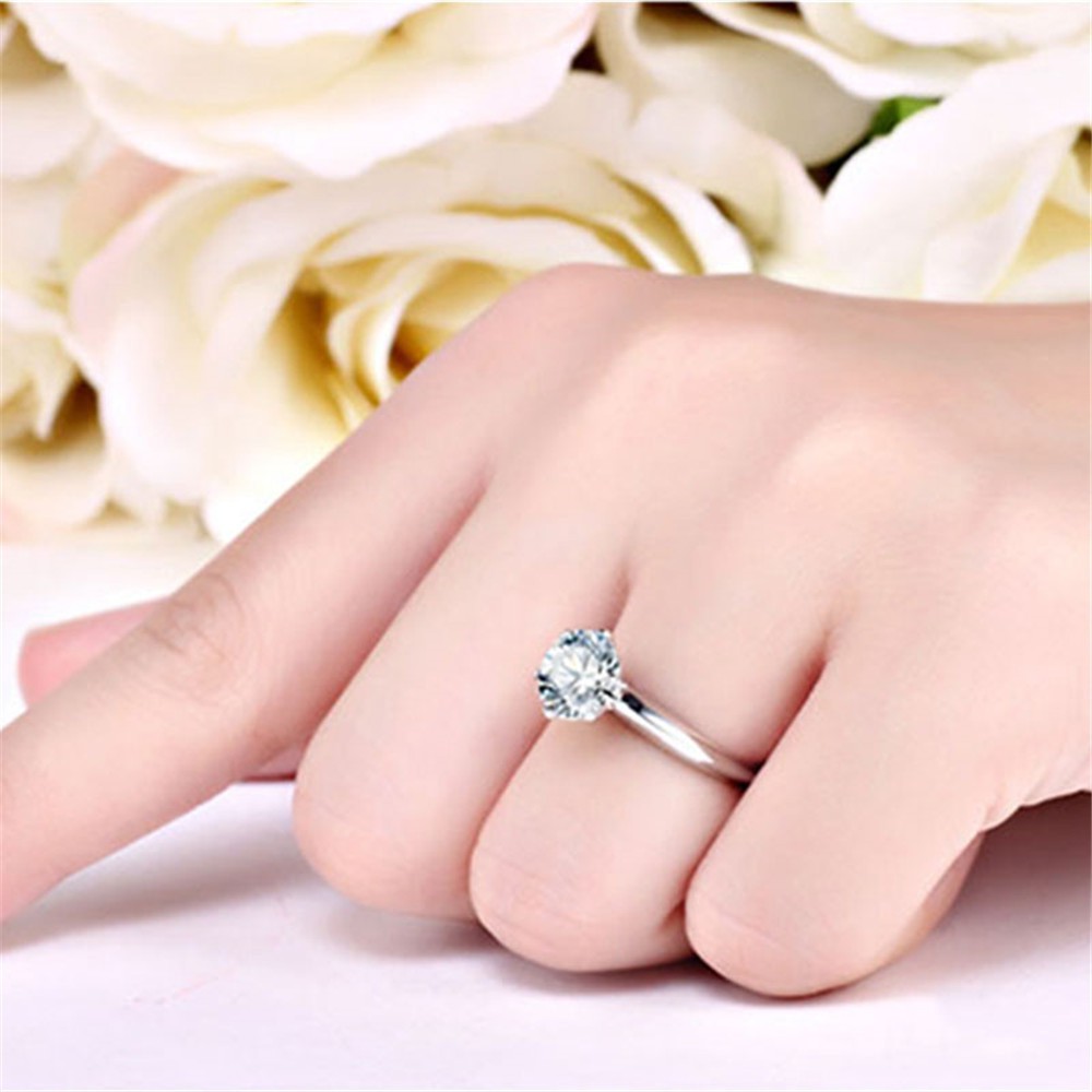 Cincin Sterling Silver 925 Dengan Cubic Zirconia Untuk Wanita