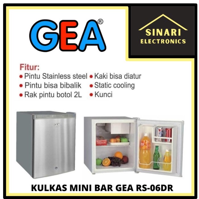 GEA Kulkas portable MINI BAR Pendingin 1 Pintu RS-06 DR