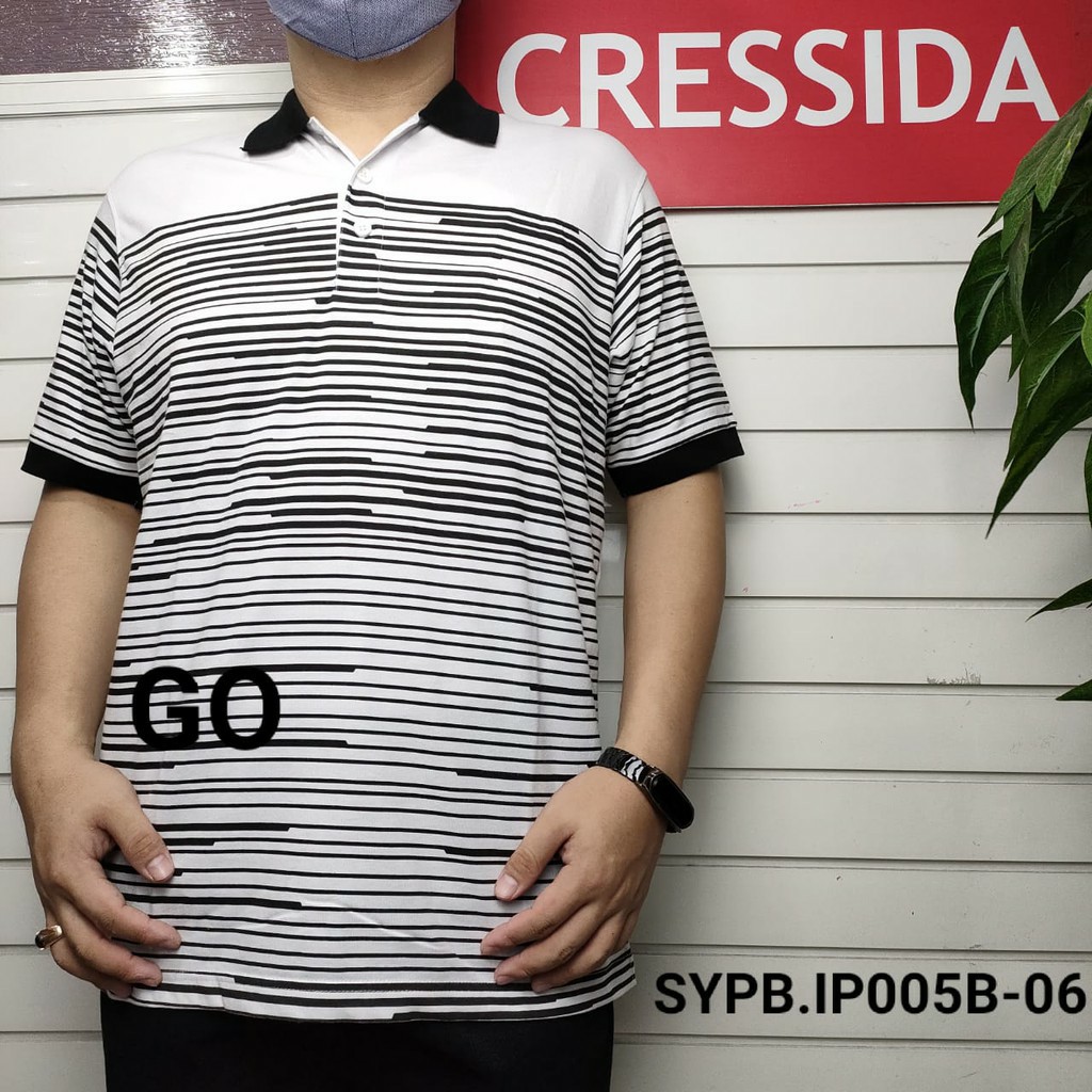 gos CRESSIDA BIGSIZE POLO T-SHIRT Pakaian Pria Atasan Kaos Polo Berkerah Wangky Polo Lengan Pendek