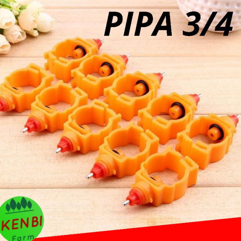 Nipel Niplle Ayam Petelur Ayam Broiler Puyuh Kelinci Nipel A3 Niplle 360 Pipa 3/4"