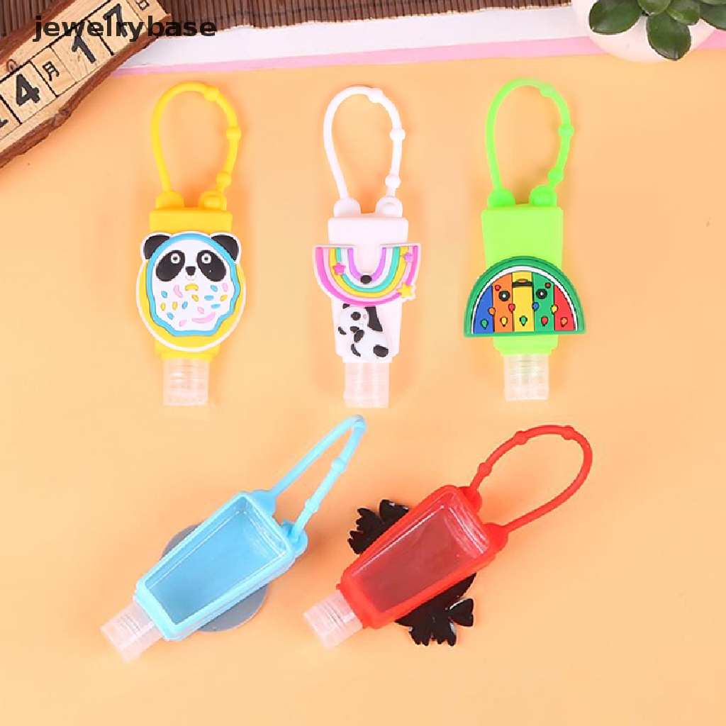 Holder Botol Hand Sanitizer Portabel Bahan Silikon Desain Kartun Buah Hewan Untuk Mandi Bayi