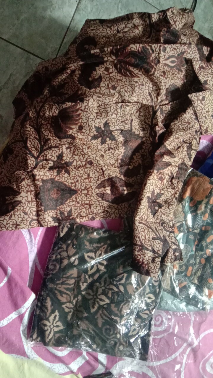 Kemeja Batik Pria Lengan Panjang Size M L Xl Xxl Bswart Batik Hrb026 Kenongo Hem Panjang Padi