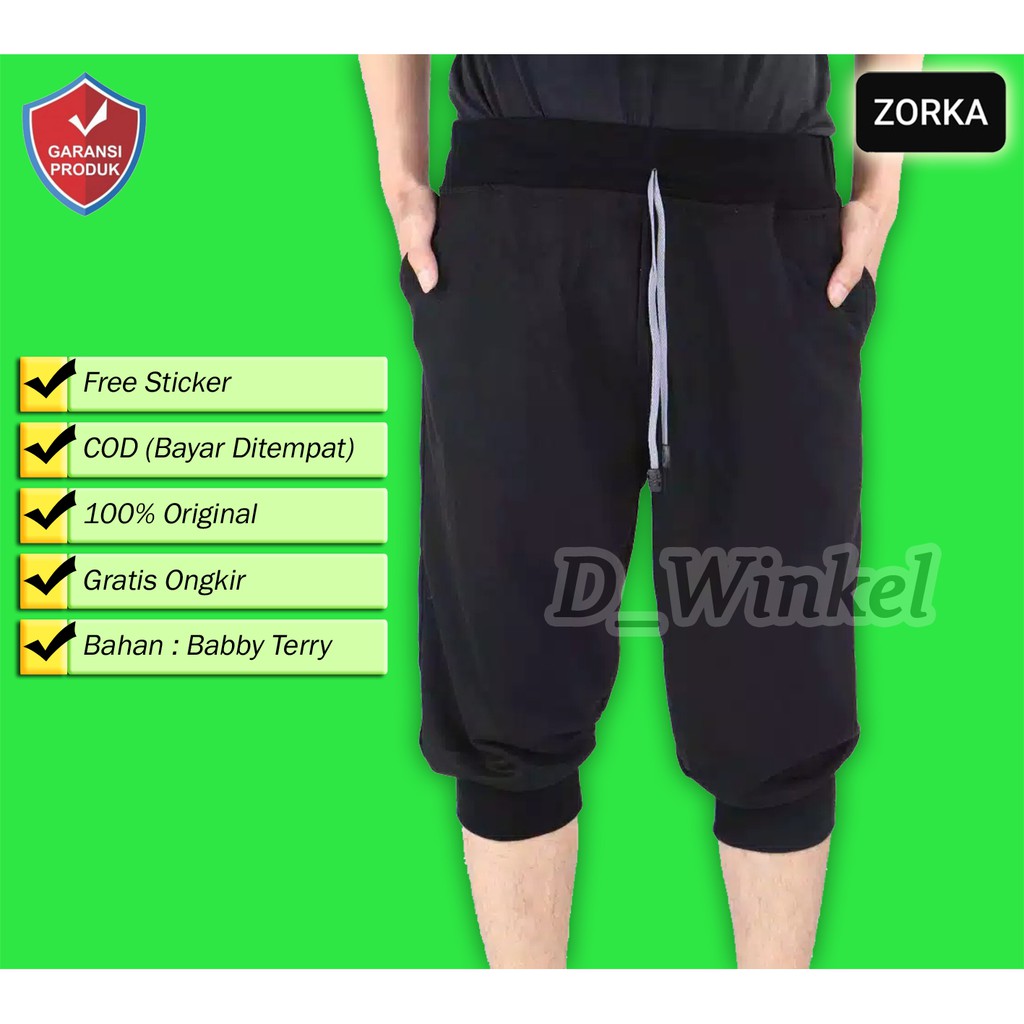 Celana Jogger Joger Pants 7/8 Sontog Pria Celana Training Running Gym Hitam Jumbo Polos Tebal Murah