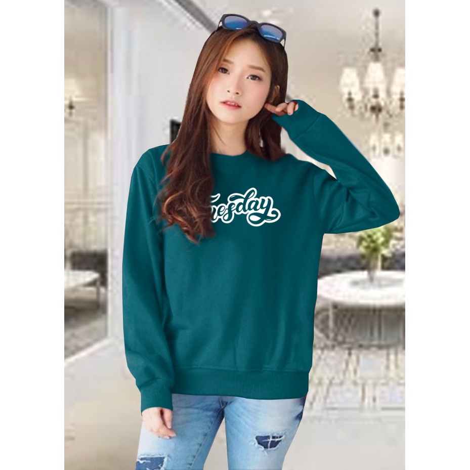 Kaos Lengan Panjang TUESDAY/ Kaos Sweatshirt / Atasan Wanita / Atasan Wanita Lengan Panjang / Atasan Import / Kaos Wanita Blus