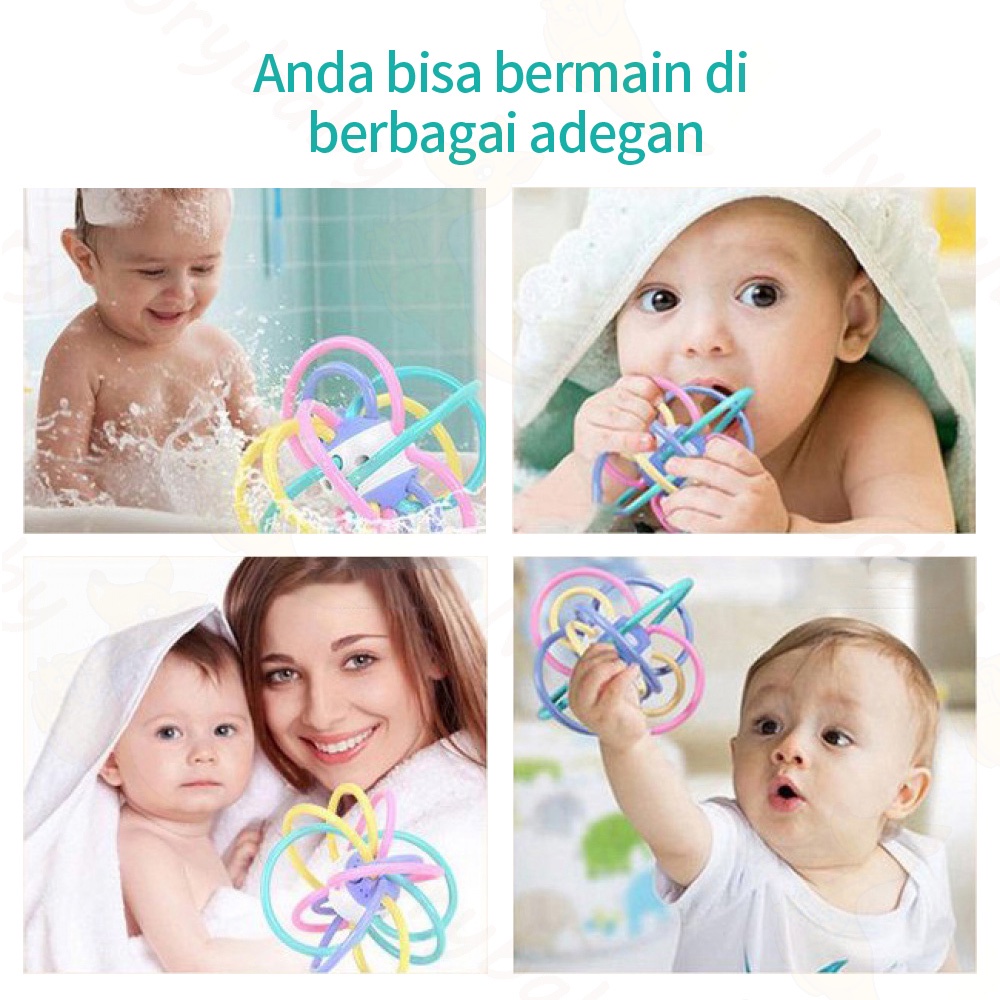 Ivorybaby Gigitan bayi mainan bayi bola manhattan teether bayi  BPA free