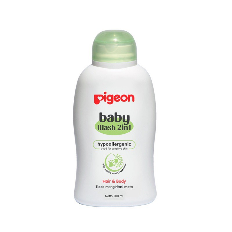 Pigeon Baby Wash 2in1 200ml Sabun Baby Anak Hair &amp; Body With Jojoba and Chamomile WHS