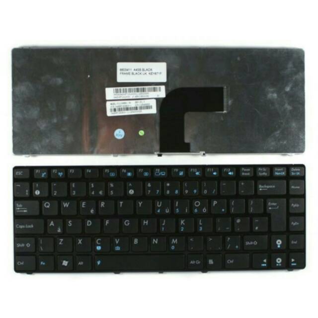 Keyboard ASUS A43S, A43SJ Series (Black - Flexible model belok Kanan)
