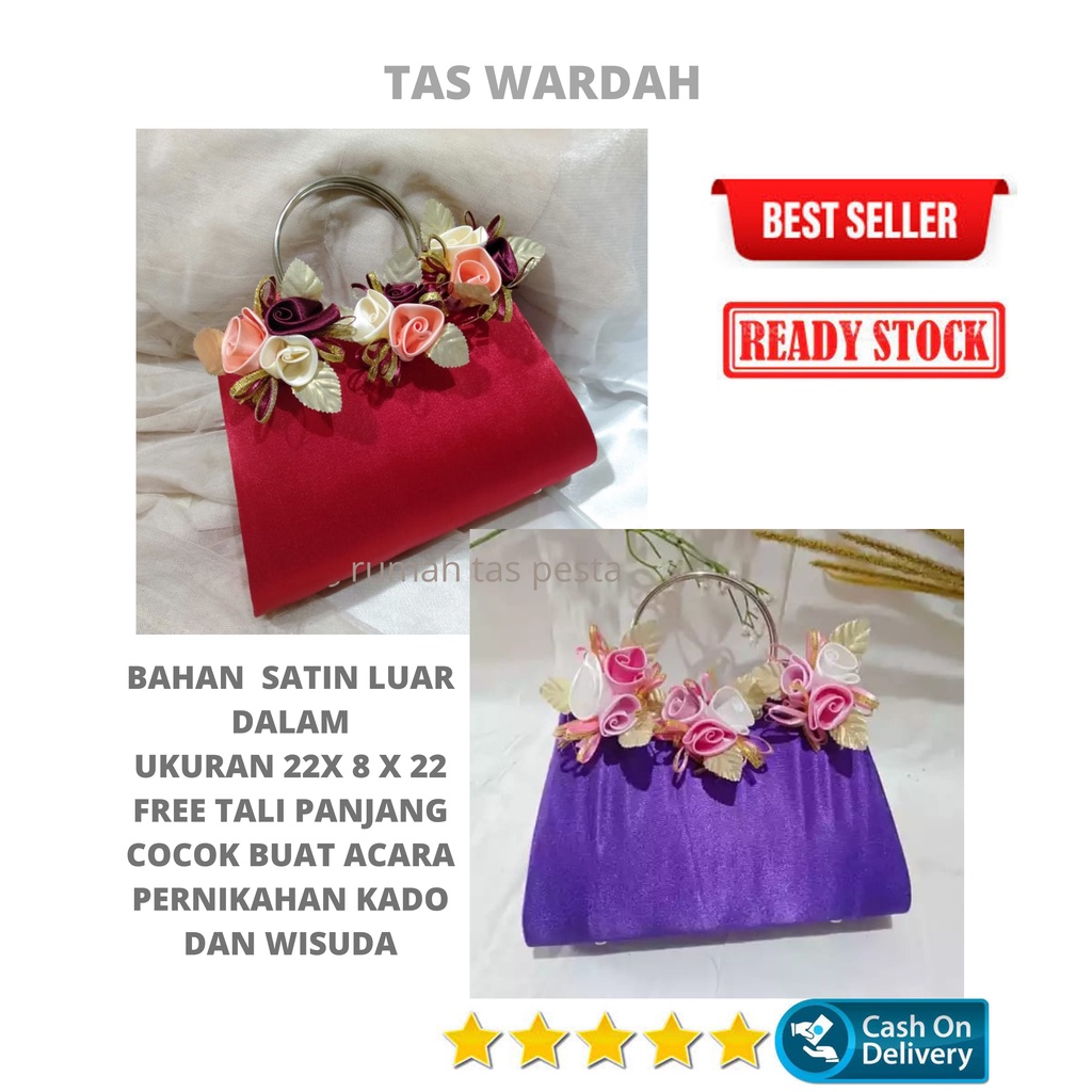 TAS PESTA WARDAH MODEL CLUTCHES DAN SELEMPANG BAHAN SATIN HALUS TERMURAH BISA COD BEST SELLER BELI 2 SATU ONGKIR READY STOK