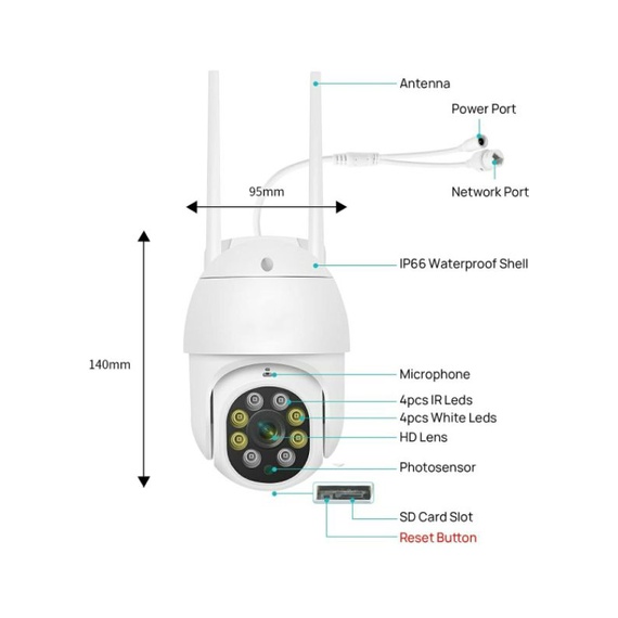 IP CAM YOOSEE CCTV OUTDOOR 5MP PTZ SPEED DOME WIRELESS DETECT MOTION