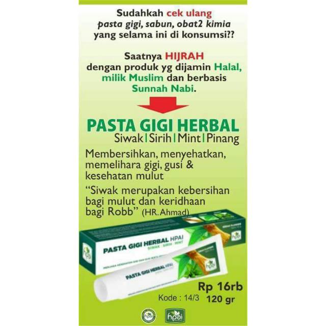 Pasta gigi herbal HNI HPAI