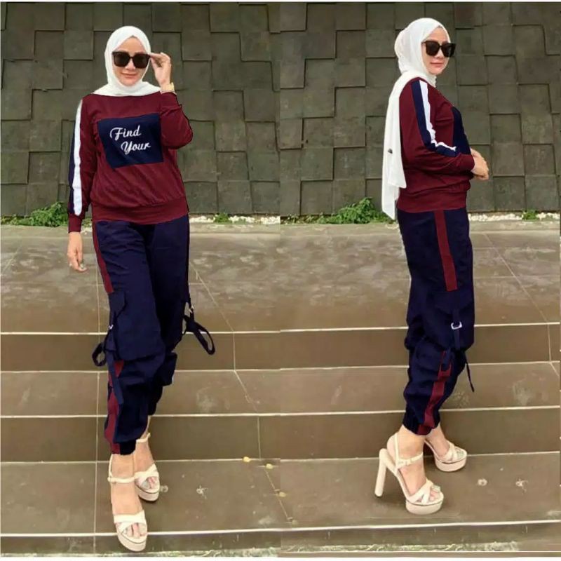 PREMIUM SET GISKA Z / ZOLAQU /BB / SETELAN PREMIUM CELANA KATUN BAJU WANITA