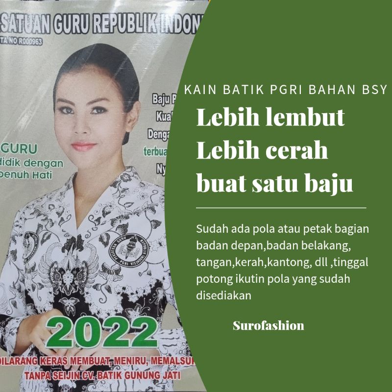 Kain batik PGRI bahan Bsy sanwos