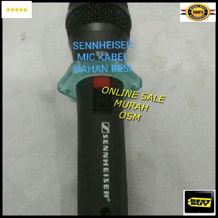 Sennheiser GOLDEN legendary Mic GOLD song musik kabel Microphone senheizer senheiser cable karaoke vocal audio sound mik pengeras suara pro profesional vokal mikrophone dynamic legendaris LUT  TERBUAT DARI BESI 1 Mic kabel 4-6meter  sennheiser 959 Suara b