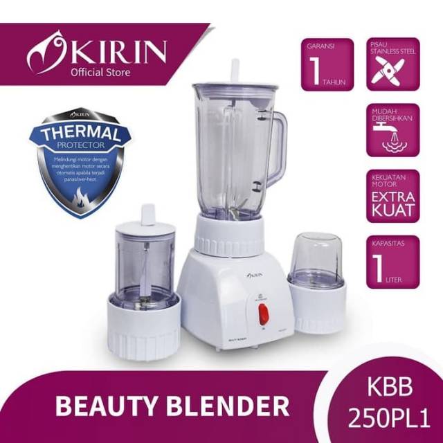 Blender Kirin KBB 250PL1 Blender Gelas Plastik