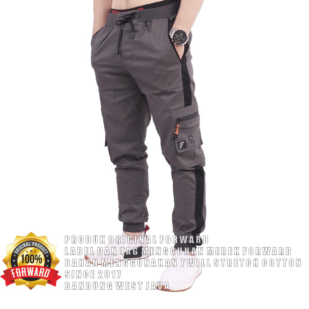 Celana joger jogger cargo pria list  System fourlayers