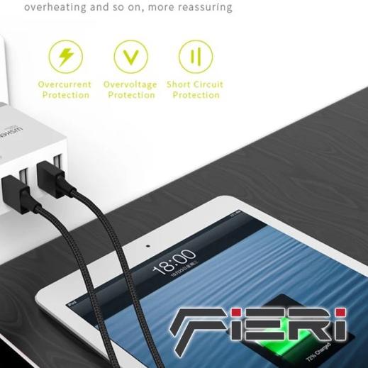 ➫ Fieri Wsken Safe 4 USB Ports Charger Adaptor Adapter Fast Charging ➩
