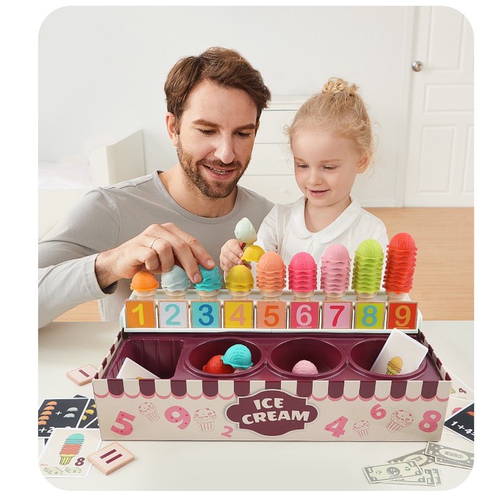 Top Bright Math Logic Ice Cream Number mainan edukasi belajar angka berhitung