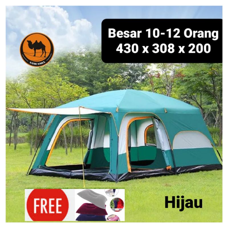 Jual Tenda Kemping Camel Keluarga 10-12 Orang Double Layer / Tenda