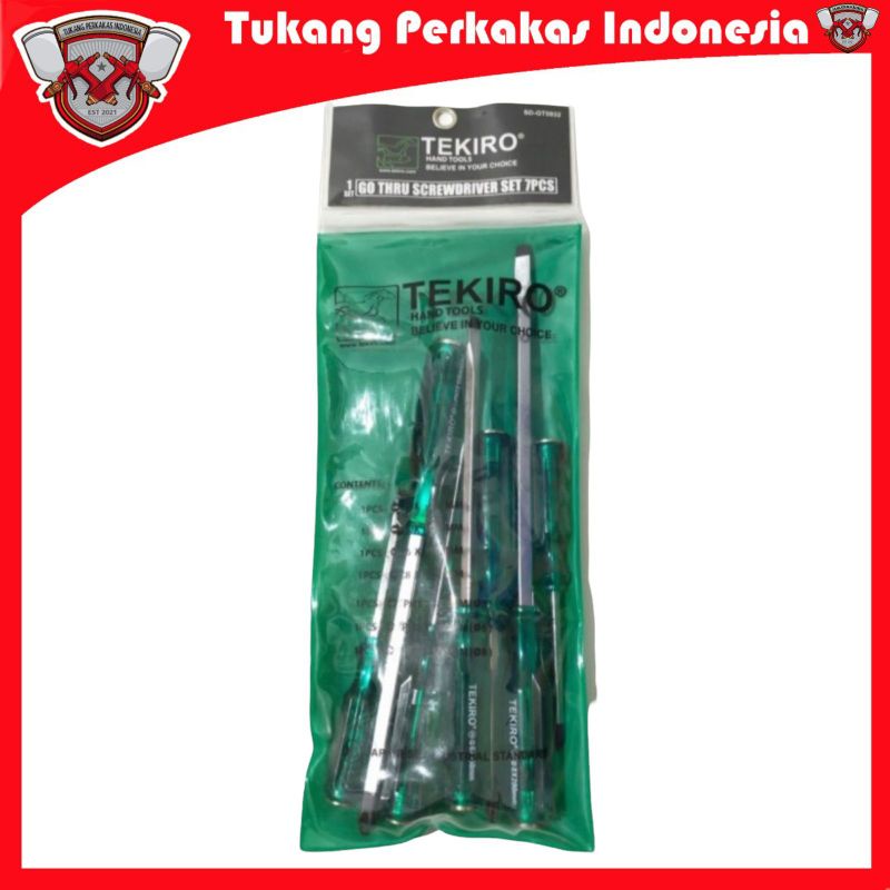 TEKIRO OBENG SET 7PCS TEMBUS/GO THRU SCREWDRIVER SETS 7PCS