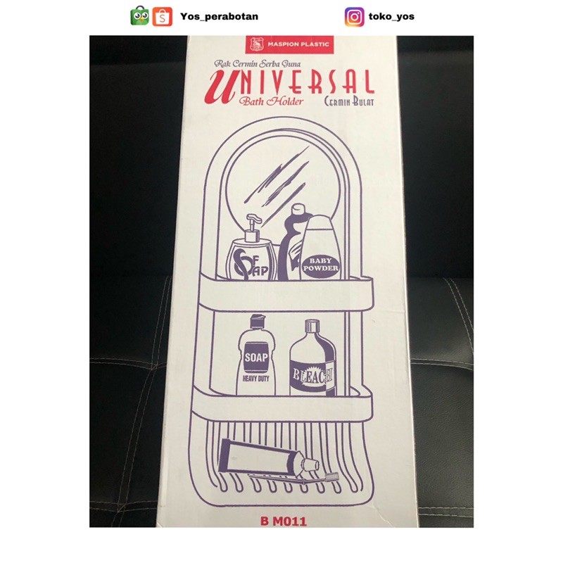 Universal Bath Holder (Square)/ Rak cermin serbaguna maspion BM 011