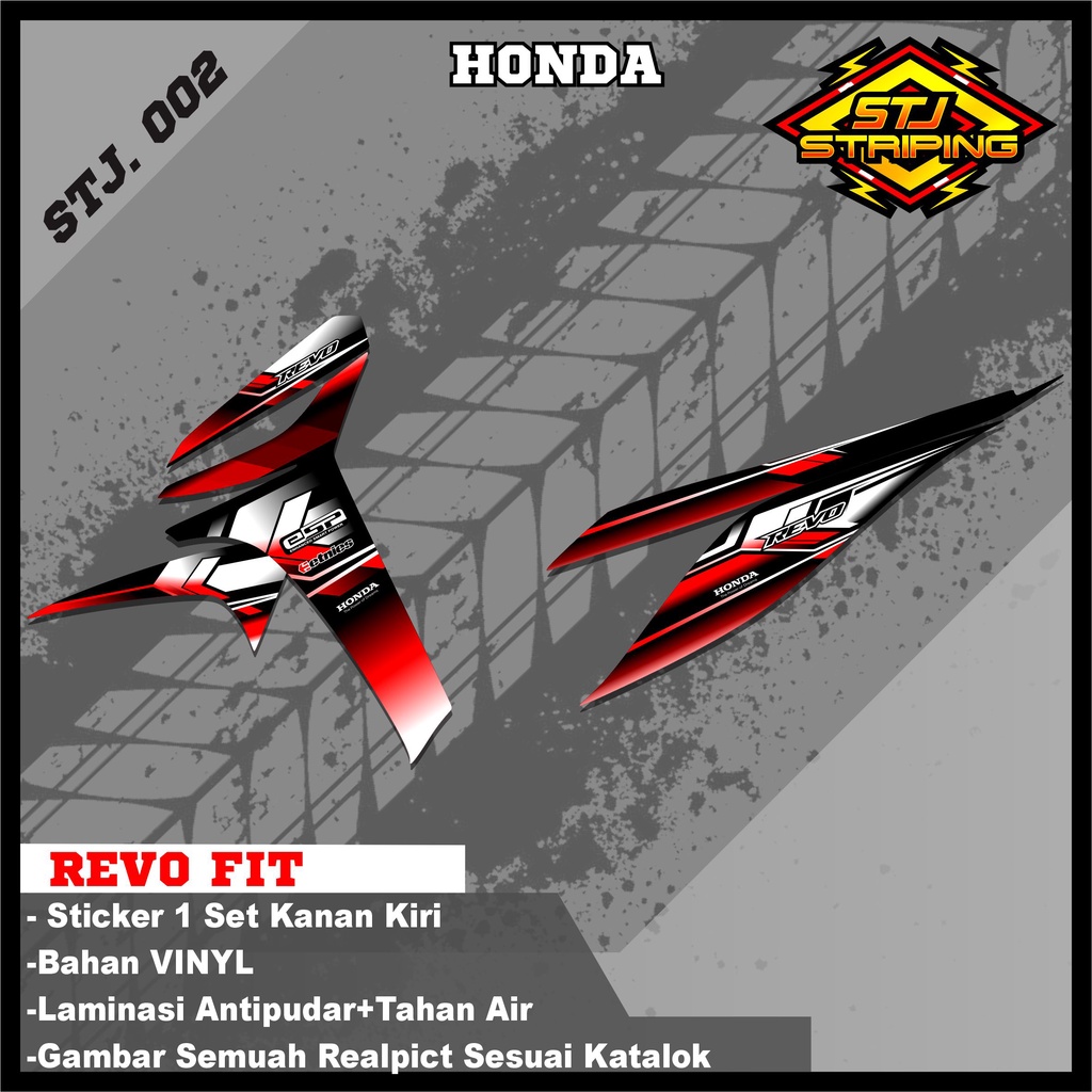 Stiker Motor REVO FIT Sticker Motor REVO FIT Striping  Variasi List Motor REVO FIT Desain Racing STJ