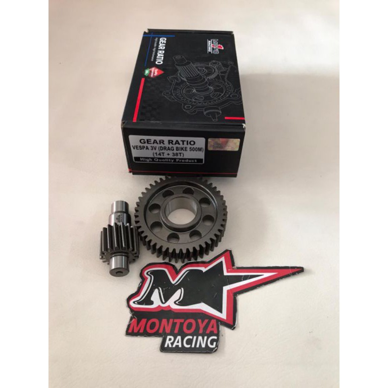Gear Ratio Moto 1 Vespa 3V 14 38 Drag Bike