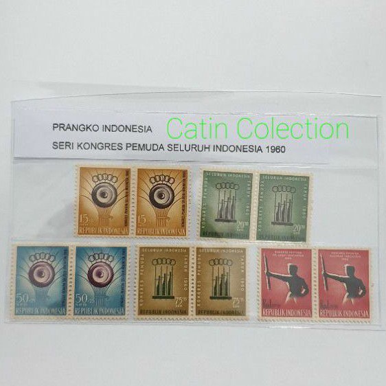 

Perangko Indonesia Seri Kongres Pemuda Seluruh Indonesia tahun 1960 kondisi baru Mint isi 10pcs