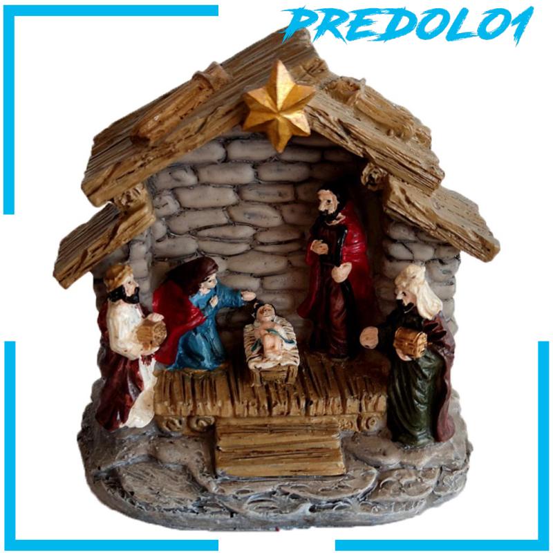 [PREDOLO1] Nativity Figurine Christ Easter Nativity Scene Set Religious Ornament Crafts