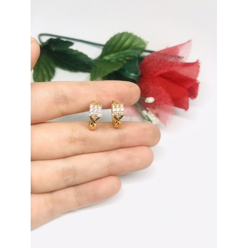 Anting Jepit Permata Cantik Gold Casual Xuping