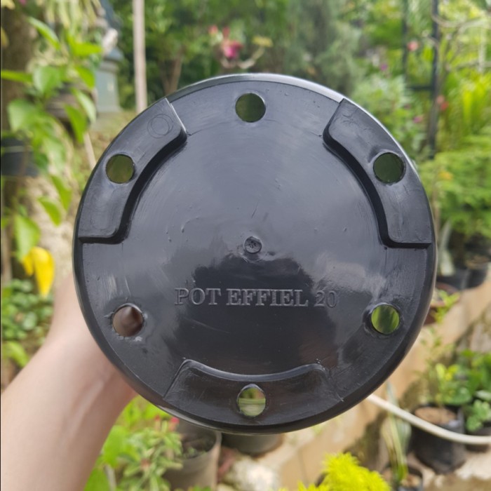 (LUSINAN) POT EIFEL EFFIEL 20 (12pcs) Pot Hitam atau putih tinggi polos